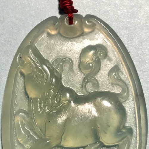 OX Green Jade Large Pendant Necklace