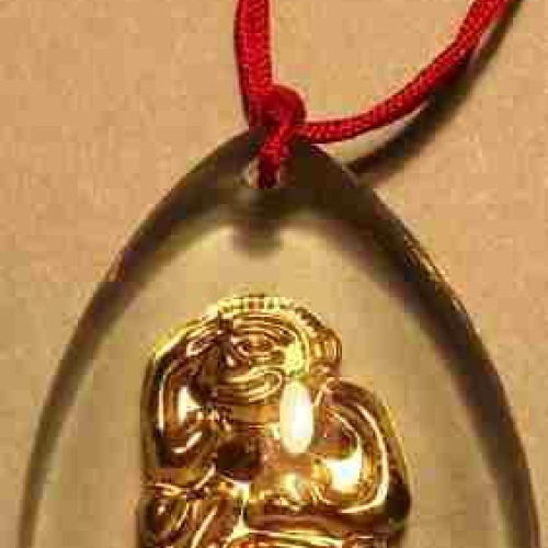 Monkey Crystal Gold-Plated Pendant
