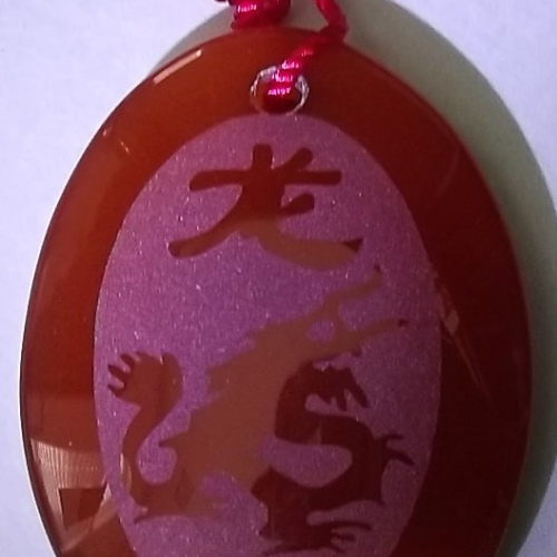 Dragon Red Agate Oval Necklace